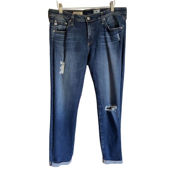 Adriano Goldschmied The Stilt Roll-Up Cigarette Jeans Distressed Cuffed Size 31 - Picture 1 of 7